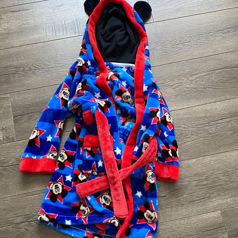 Red And Blue Disney Micky Mouse Soft Robe